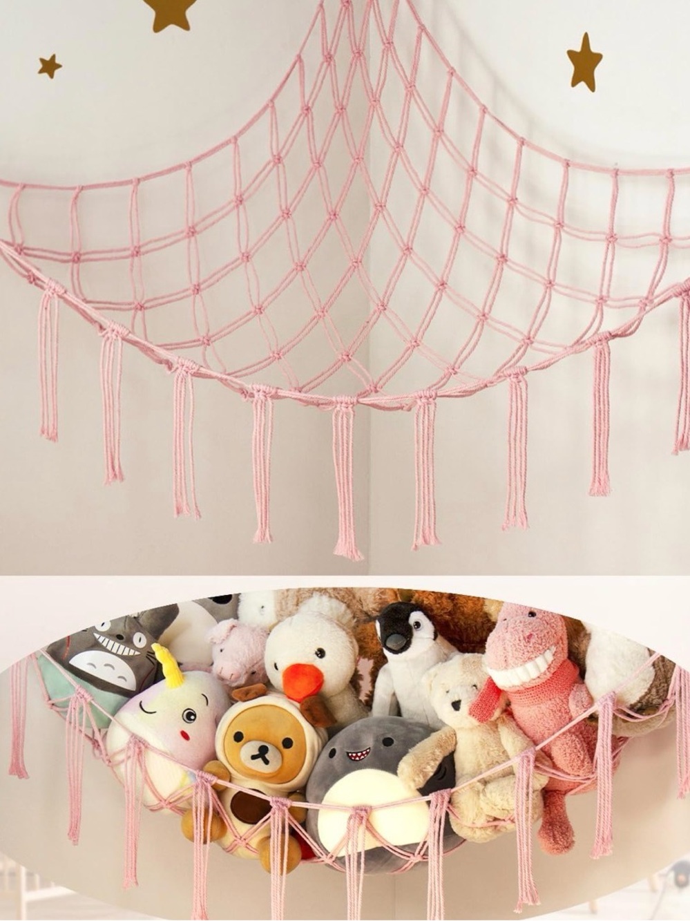 Cream  corner Hammock with Fringe
